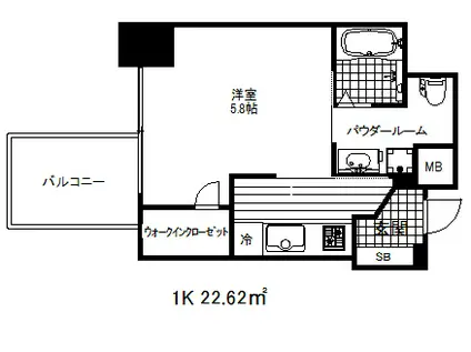 ララプレイス三宮ルミナージュ(1K/7階)の間取り写真