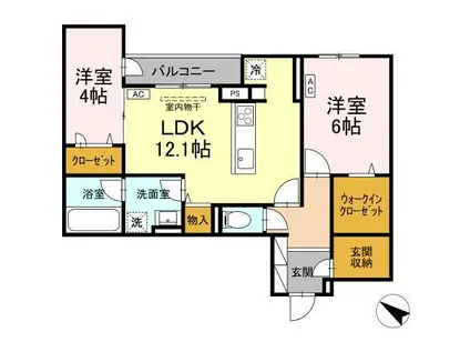 ボンメゾン東福山(2LDK/2階)の間取り写真