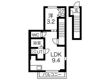 ROGER CONFORT III(1LDK/2階)の間取り写真