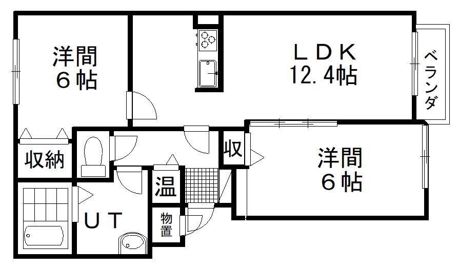 ソフィアガーデン(2LDK/2階)の間取り写真
