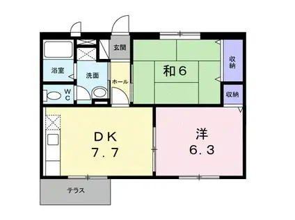 ピュアアネックス(2DK/1階)の間取り写真