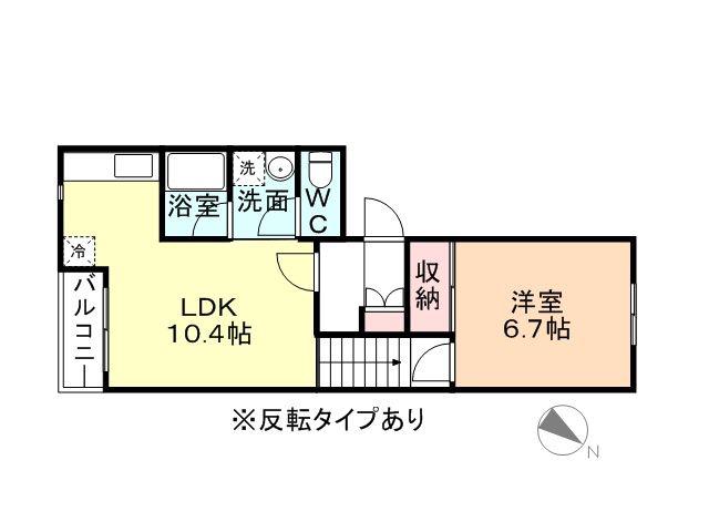 クレスタ金泉寺(1LDK/1階)の間取り写真