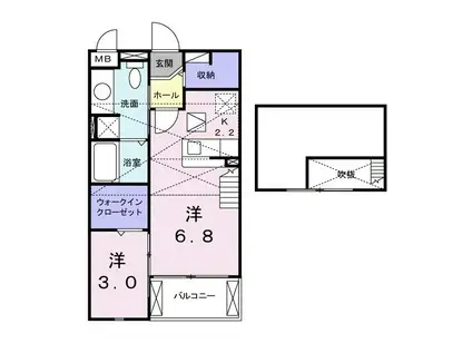 エクストラ ステージ I(1LDK/2階)の間取り写真