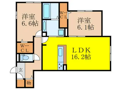 CASA.FILANTE V(2LDK/1階)の間取り写真