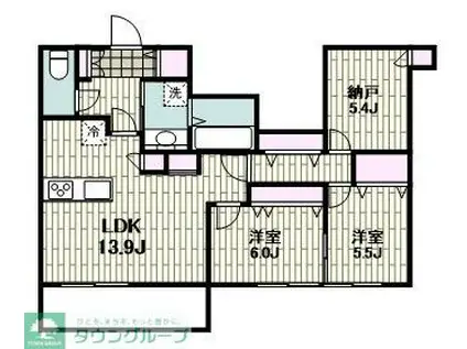 LE RUAH(2SLDK/1階)の間取り写真