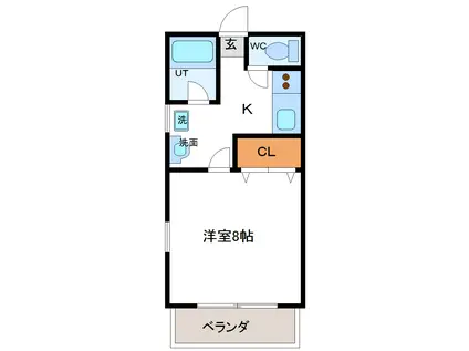 シーズハウス(1K/1階)の間取り写真