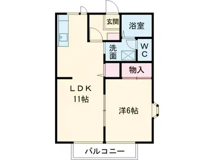 シャトー平松(1LDK/1階)の間取り写真