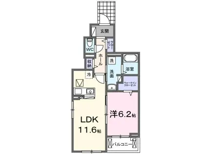 メゾン ヴォロンテ I(1LDK/1階)の間取り写真