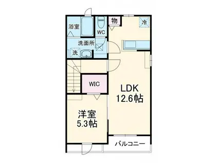 CHAMP DE FRAISES(1LDK/2階)の間取り写真