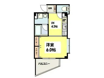 CSハウス(1DK/3階)の間取り写真