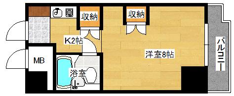 シティコーポ比治山(1K/6階)の間取り写真