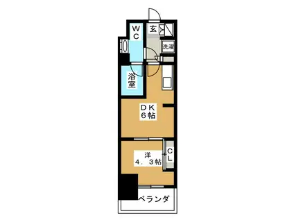 BRILLIA IST町屋(1DK/4階)の間取り写真