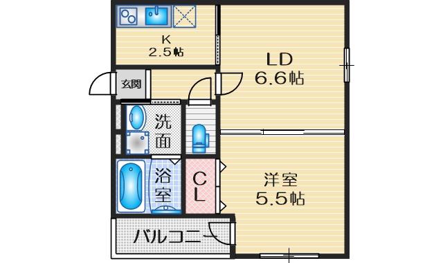 LUCE(1LDK/2階)の間取り写真