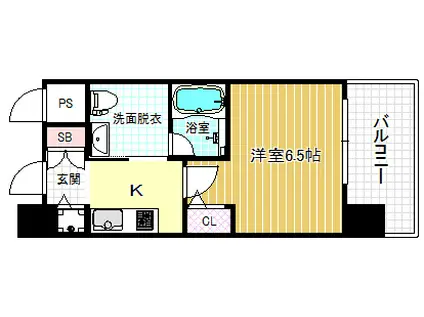 エスライズ堂島川(1K/9階)の間取り写真