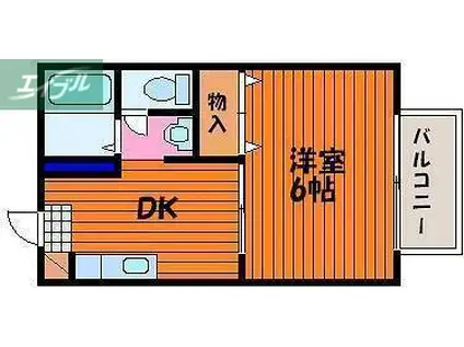 ネストI(1K/1階)の間取り写真