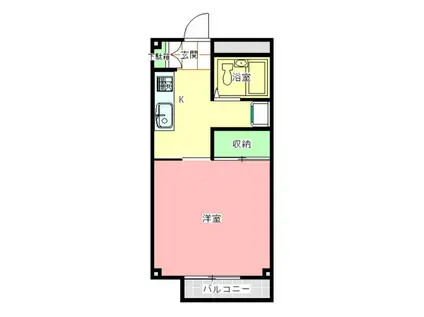 ツインズ24(1K/1階)の間取り写真