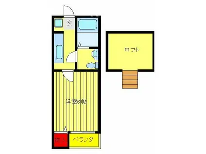 グランルージュN馬橋(1K/2階)の間取り写真