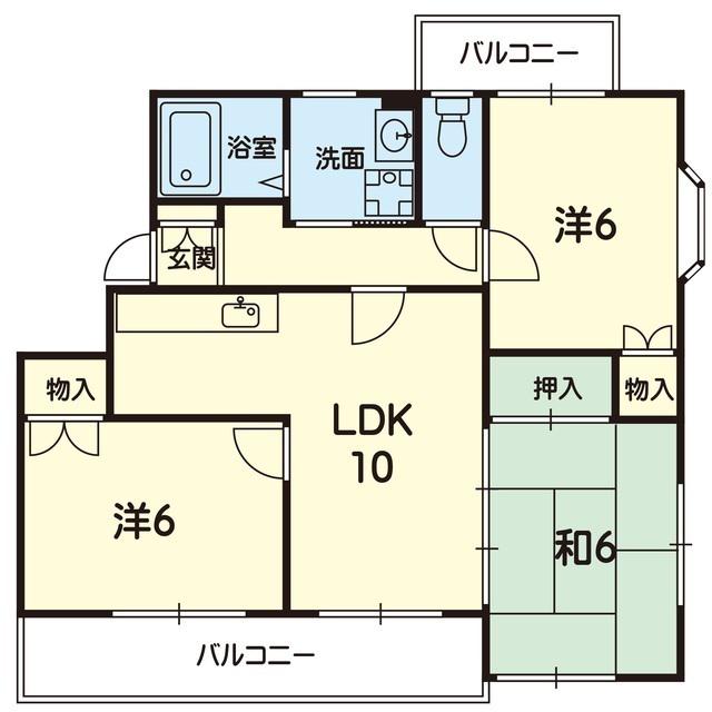 パークサイドRTI(3LDK/3階)の間取り写真