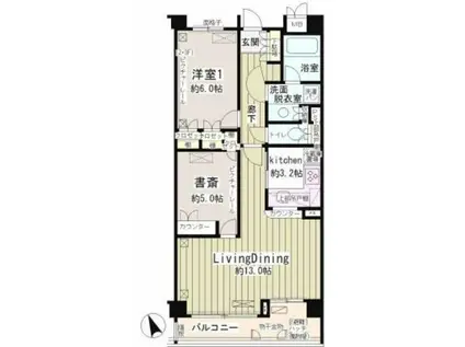 PARK RESIDENNCE戸越公園(2LDK/3階)の間取り写真