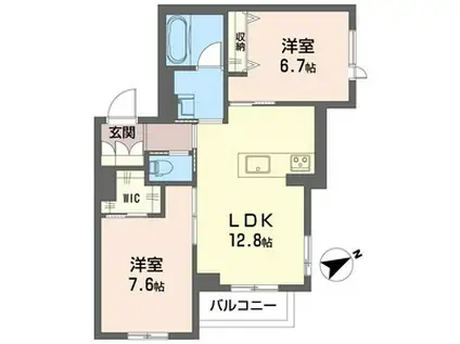 エスポアコリーヌSHM(2LDK/4階)の間取り写真