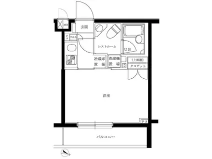 ルーブル品川西小山(1K/2階)の間取り写真