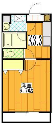 パルティール(1K/3階)の間取り写真