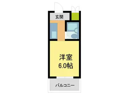 シティークレスト石橋(1K/3階)の間取り写真