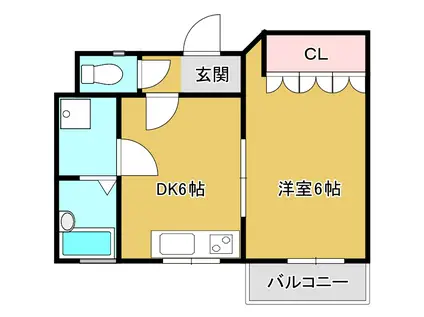 要Vマンション(1DK/3階)の間取り写真