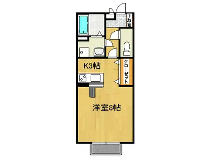 ロイヤル・マクハリ(1K/1階)の間取り写真