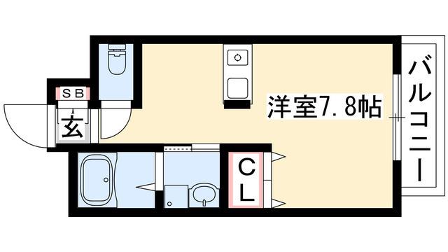 プレサンス鶴舞駅前ブリリアント(1K/4階)の間取り写真