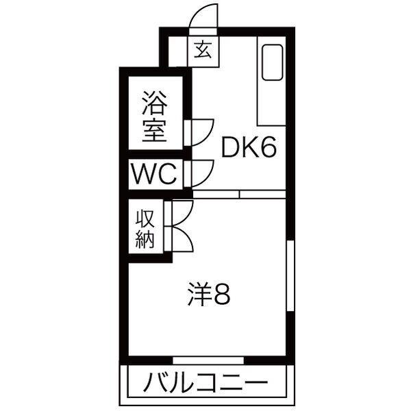 アバンフジ(1DK/1階)の間取り写真