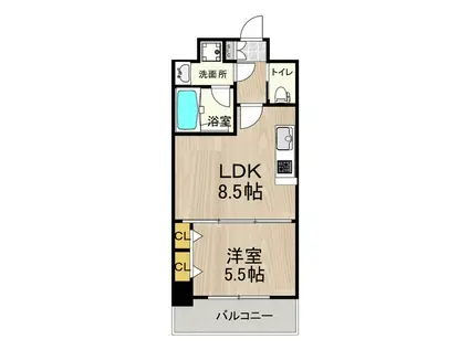 プレジオ神戸ウエスト(1LDK/7階)の間取り写真