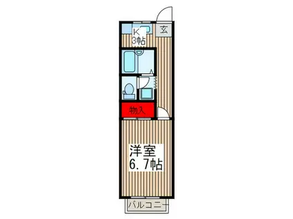 メゾン武蔵浦和参番館(1K/2階)の間取り写真