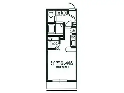 ポルト ボヌール(ワンルーム/2階)の間取り写真