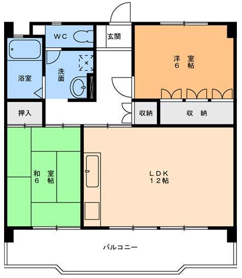 友岡マンション(2LDK/3階)の間取り写真
