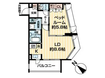 クオリア御茶ノ水(1LDK/10階)の間取り写真