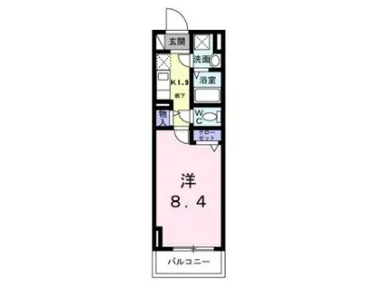 スアヴィス鳩ケ(1K/10階)の間取り写真