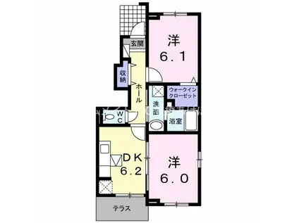 アークラム(2DK/1階)の間取り写真