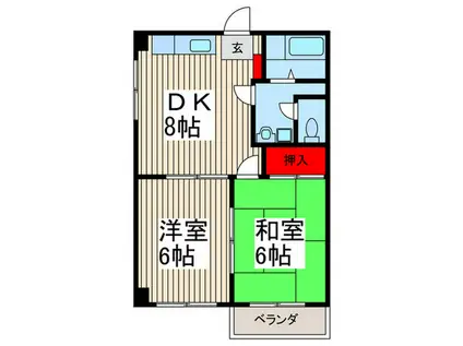 第2豊マンション(2DK/3階)の間取り写真