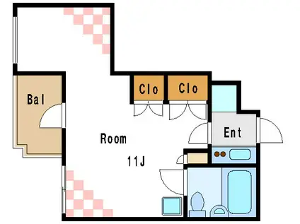 平成ビジオン(1K/4階)の間取り写真
