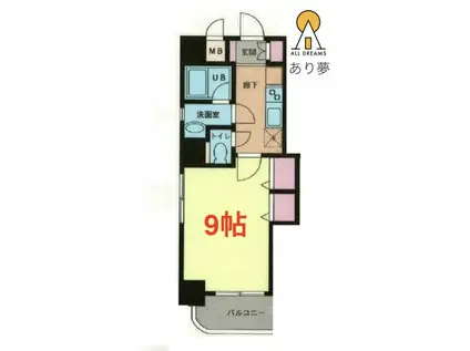 パインウエスト豊岡(1K/4階)の間取り写真