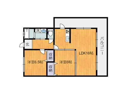 ユーロ スクエア(2LDK/3階)の間取り写真