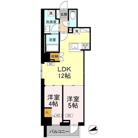 ロイジェント南池袋(2LDK/1階)の間取り写真