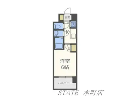 エス・キュート梅田東(1K/12階)の間取り写真