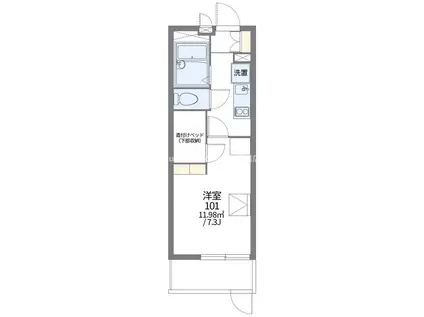 レオパレスカーサ塚本(1K/1階)の間取り写真