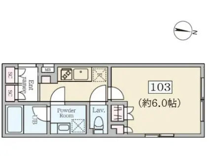 REVERESIDENCE初台(1K/1階)の間取り写真
