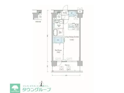 アーバネックス森下II(1LDK/5階)の間取り写真