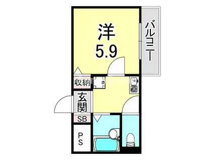 MSCOURT(1K/1階)の間取り写真