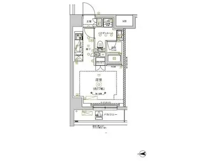 RELUXIA CITY 北新宿(ワンルーム/5階)の間取り写真