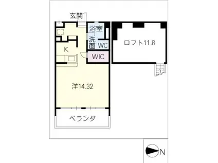 OSMANTHUS FRAGRANS(ワンルーム/7階)の間取り写真